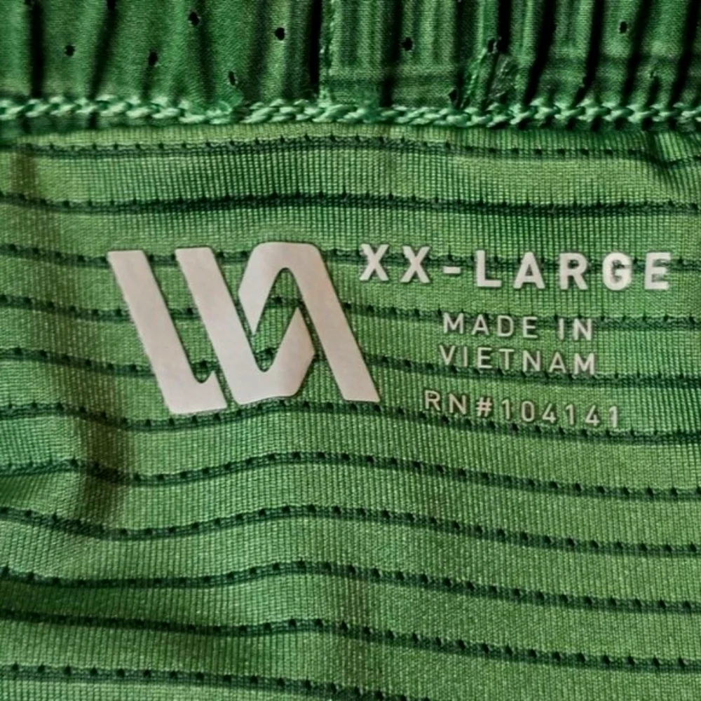 VRST Men's Running Shorts with Liner Shorts, Green, Moisture-Wicking, Size XXL